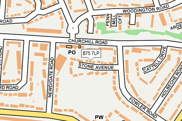 B75 7LP map - OS OpenMap – Local (Ordnance Survey)