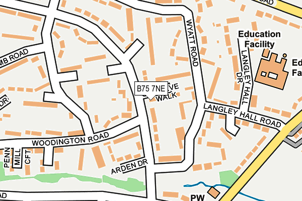 B75 7NE map - OS OpenMap – Local (Ordnance Survey)