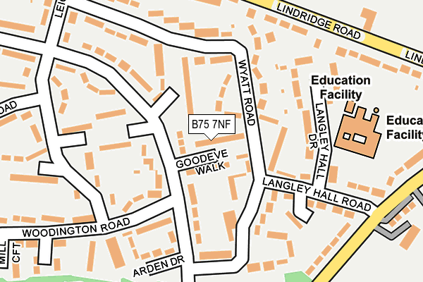 B75 7NF map - OS OpenMap – Local (Ordnance Survey)