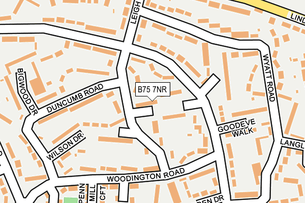 B75 7NR map - OS OpenMap – Local (Ordnance Survey)