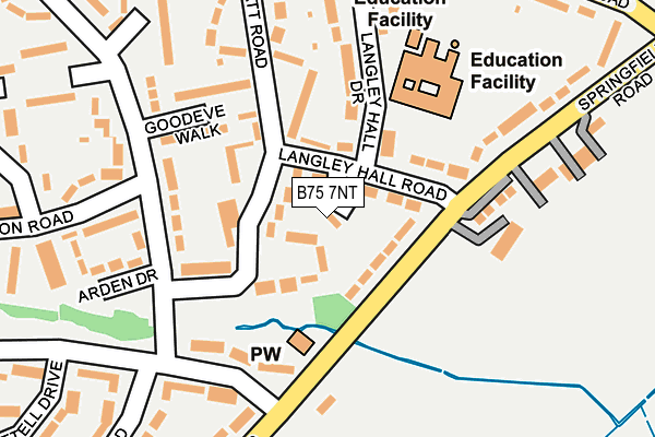 B75 7NT map - OS OpenMap – Local (Ordnance Survey)