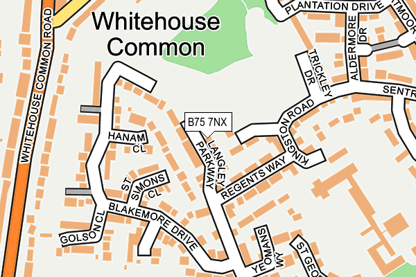 B75 7NX map - OS OpenMap – Local (Ordnance Survey)