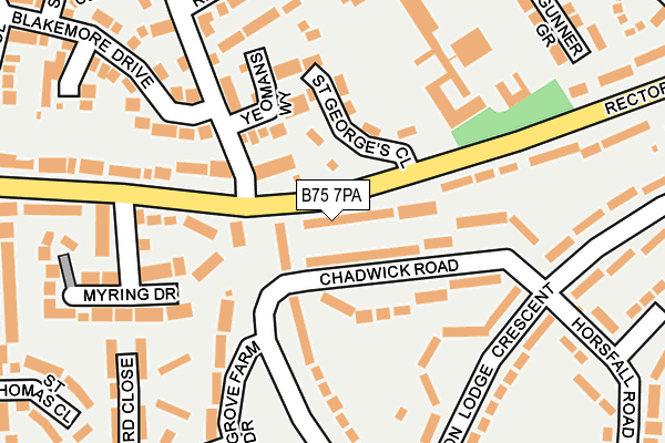 B75 7PA map - OS OpenMap – Local (Ordnance Survey)