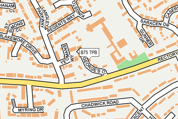 B75 7PB map - OS OpenMap – Local (Ordnance Survey)