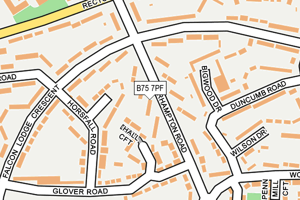 B75 7PF map - OS OpenMap – Local (Ordnance Survey)