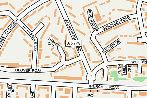 B75 7PG map - OS OpenMap – Local (Ordnance Survey)