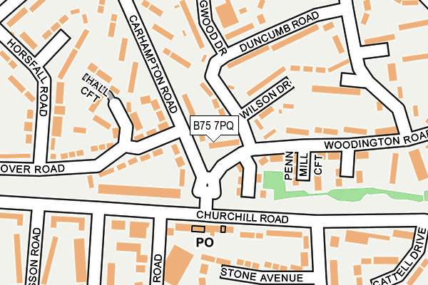 B75 7PQ map - OS OpenMap – Local (Ordnance Survey)