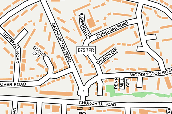 B75 7PR map - OS OpenMap – Local (Ordnance Survey)