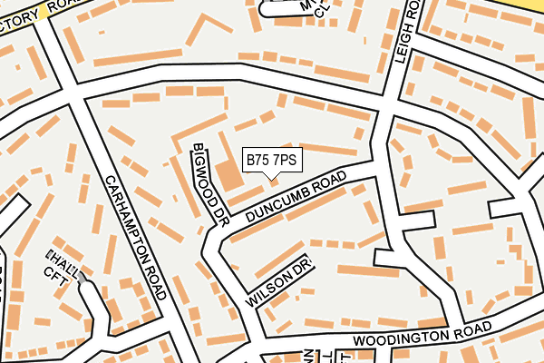 B75 7PS map - OS OpenMap – Local (Ordnance Survey)