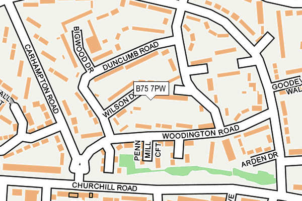 B75 7PW map - OS OpenMap – Local (Ordnance Survey)