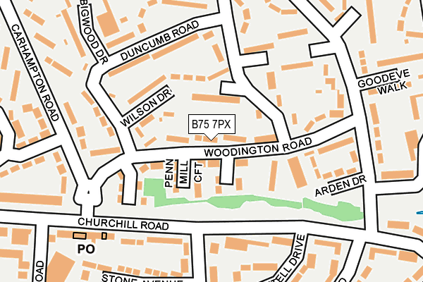 B75 7PX map - OS OpenMap – Local (Ordnance Survey)