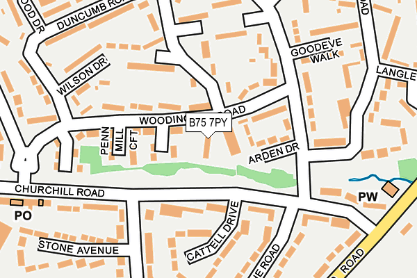 B75 7PY map - OS OpenMap – Local (Ordnance Survey)