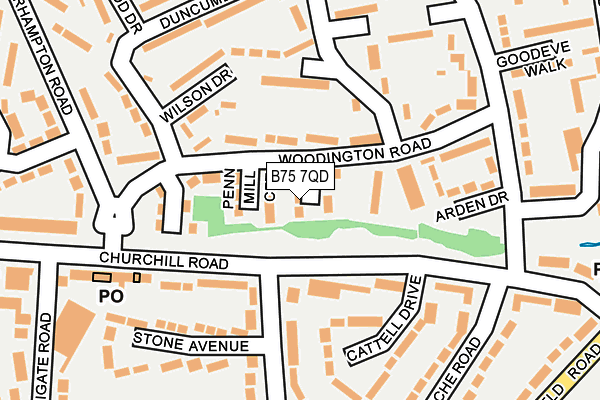 B75 7QD map - OS OpenMap – Local (Ordnance Survey)