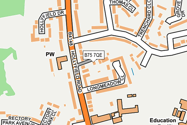 B75 7QE map - OS OpenMap – Local (Ordnance Survey)