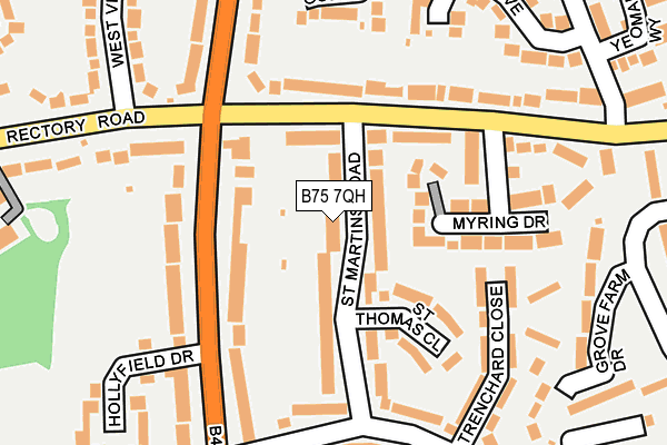 B75 7QH map - OS OpenMap – Local (Ordnance Survey)