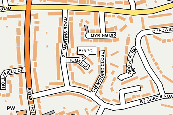 B75 7QJ map - OS OpenMap – Local (Ordnance Survey)