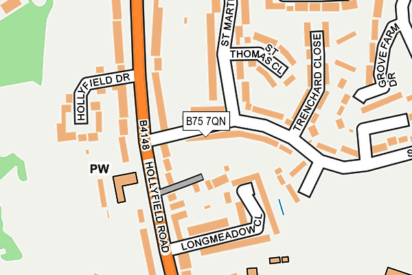 B75 7QN map - OS OpenMap – Local (Ordnance Survey)