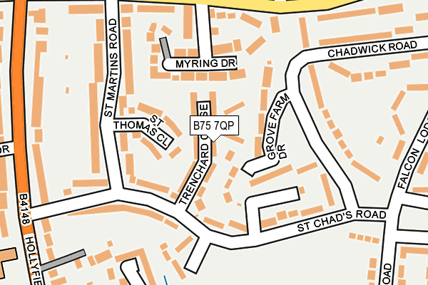 B75 7QP map - OS OpenMap – Local (Ordnance Survey)