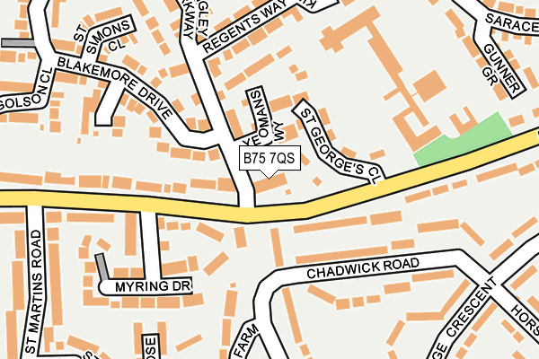 B75 7QS map - OS OpenMap – Local (Ordnance Survey)