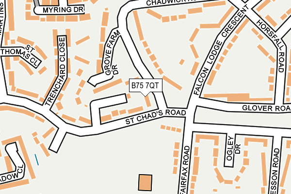 B75 7QT map - OS OpenMap – Local (Ordnance Survey)