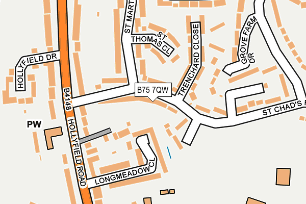 B75 7QW map - OS OpenMap – Local (Ordnance Survey)