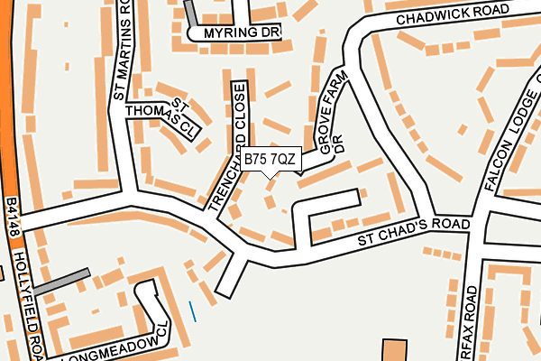 B75 7QZ map - OS OpenMap – Local (Ordnance Survey)