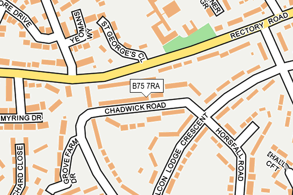 B75 7RA map - OS OpenMap – Local (Ordnance Survey)