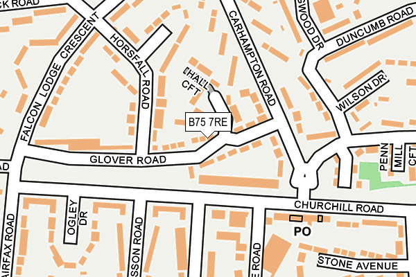 B75 7RE map - OS OpenMap – Local (Ordnance Survey)