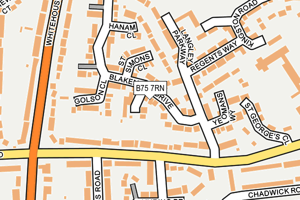 B75 7RN map - OS OpenMap – Local (Ordnance Survey)