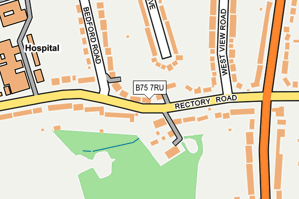 B75 7RU map - OS OpenMap – Local (Ordnance Survey)