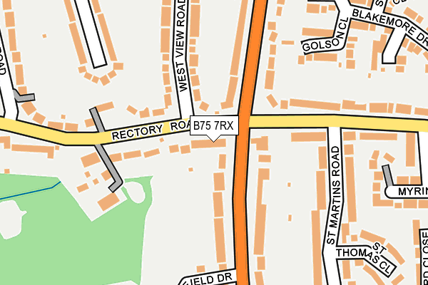 B75 7RX map - OS OpenMap – Local (Ordnance Survey)