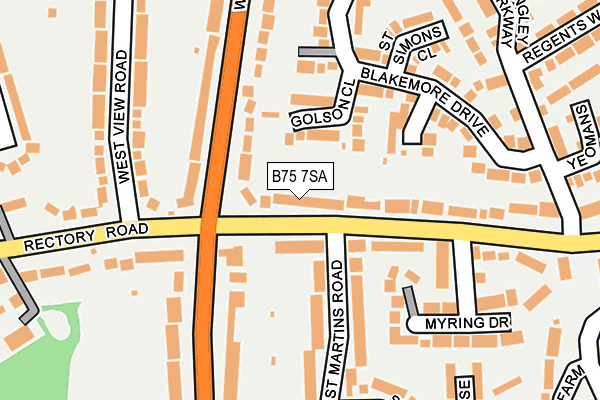 B75 7SA map - OS OpenMap – Local (Ordnance Survey)