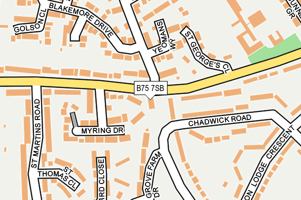 B75 7SB map - OS OpenMap – Local (Ordnance Survey)