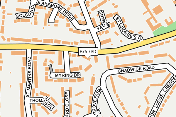 B75 7SD map - OS OpenMap – Local (Ordnance Survey)