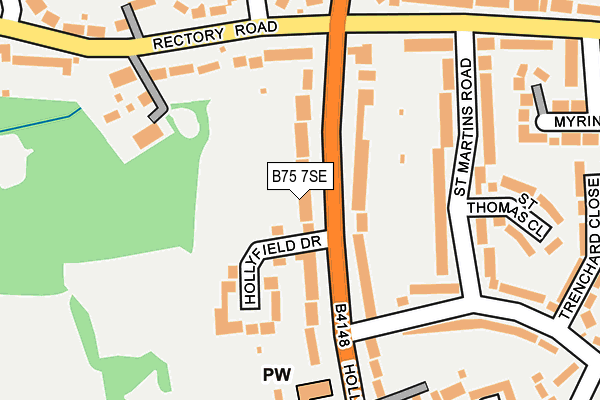 B75 7SE map - OS OpenMap – Local (Ordnance Survey)