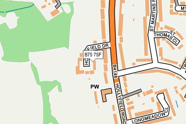 B75 7SF map - OS OpenMap – Local (Ordnance Survey)