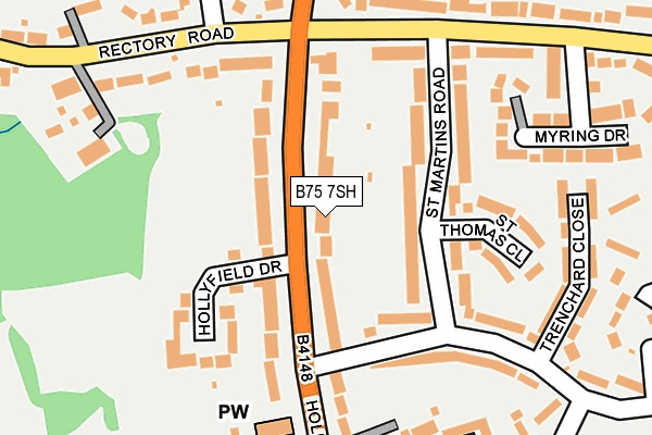 B75 7SH map - OS OpenMap – Local (Ordnance Survey)
