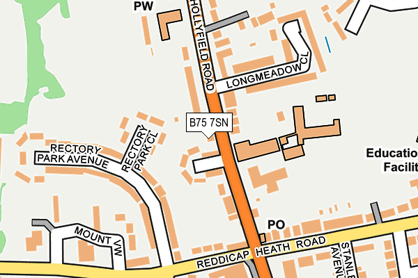 B75 7SN map - OS OpenMap – Local (Ordnance Survey)