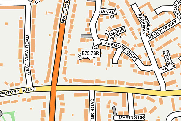 B75 7SR map - OS OpenMap – Local (Ordnance Survey)