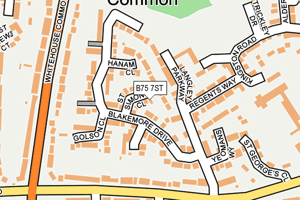 B75 7ST map - OS OpenMap – Local (Ordnance Survey)