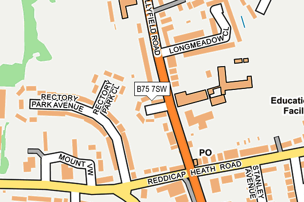 B75 7SW map - OS OpenMap – Local (Ordnance Survey)