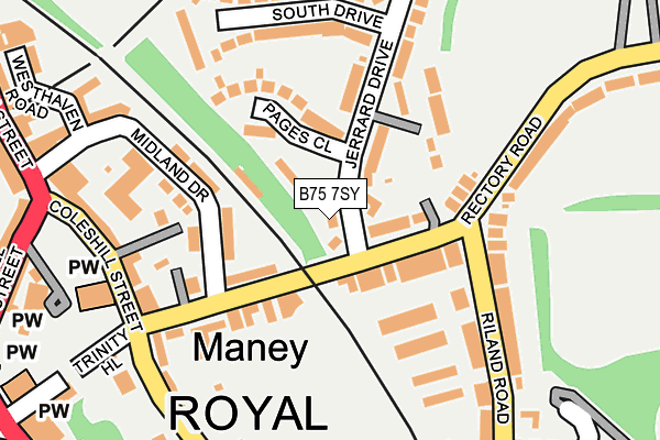B75 7SY map - OS OpenMap – Local (Ordnance Survey)