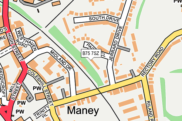 B75 7SZ map - OS OpenMap – Local (Ordnance Survey)