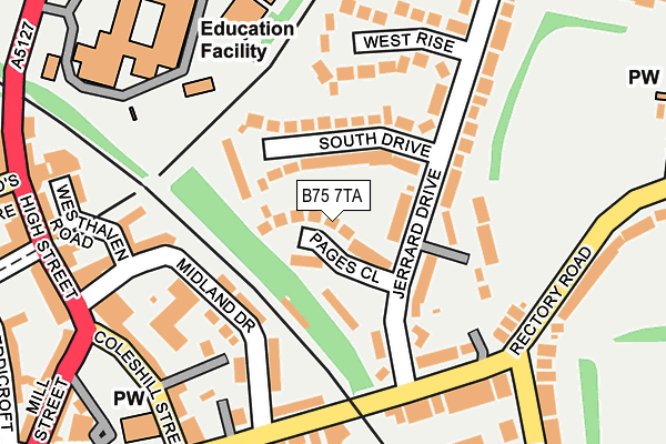 B75 7TA map - OS OpenMap – Local (Ordnance Survey)