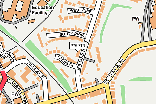 B75 7TB map - OS OpenMap – Local (Ordnance Survey)