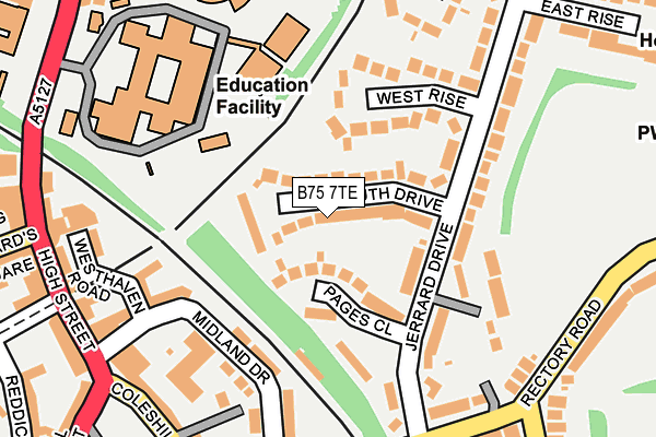 B75 7TE map - OS OpenMap – Local (Ordnance Survey)