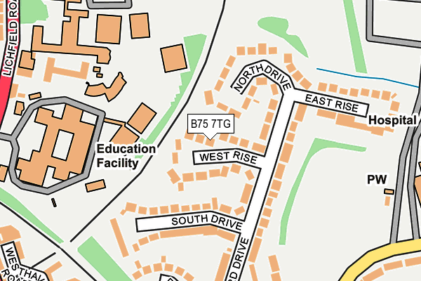 B75 7TG map - OS OpenMap – Local (Ordnance Survey)