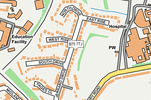 B75 7TJ map - OS OpenMap – Local (Ordnance Survey)