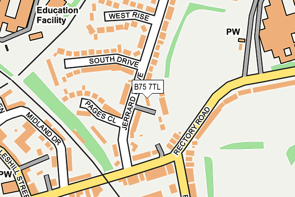 B75 7TL map - OS OpenMap – Local (Ordnance Survey)