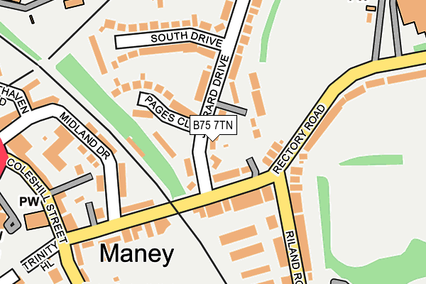 B75 7TN map - OS OpenMap – Local (Ordnance Survey)